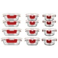 thumbnail image 1 of NutriChef 24-Piece Glass Food Storage Set with Locking Hinge Red Lids - Superior Quality, 1 of 9