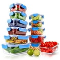 thumbnail image 1 of NutriChef 24 Piece Superior Glass Food Storage Set, Locking Hinge Red Lids, 1 of 3