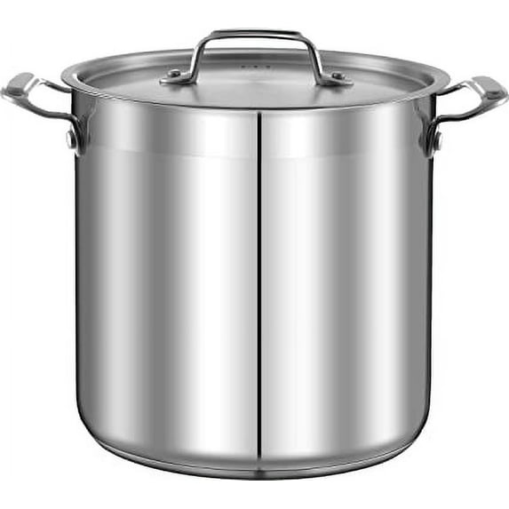 NutriChef 24 Quart Stainless Steel Cookware Pot - NCSPT24Q