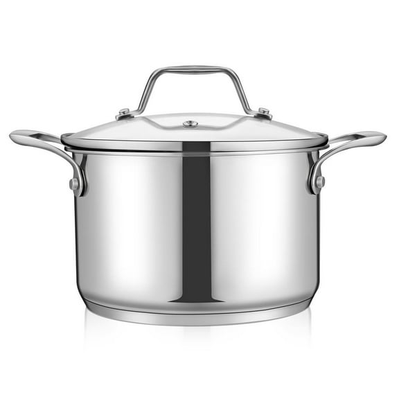 NutriChef 3-Quart Stainless Steel Soup Pot 18/8 Food Grade