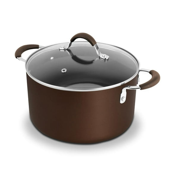NutriChef 5 Quart Dutch Oven Pot Non-Stick Kitchen Cookware with See-Through Tempered Glass Lids
