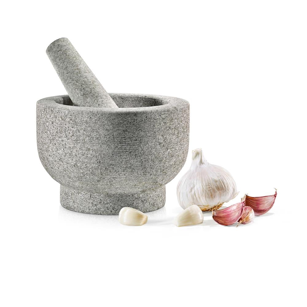 NutriChef 6'' Original Mortar and Pestle Set Heavy Duty Unpolished
