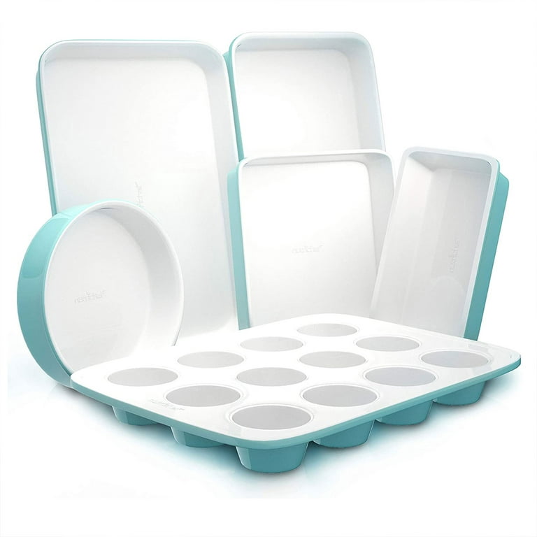 Homiu 6 Piece Baking Tray Set, Non Stick Carbon Steel Baking Trays