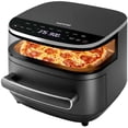 thumbnail image 1 of NutriChef 6 Quart Extra Large Air Fryer – 11-in-1 Cooking Presets, Dual Heat Source Technology, Fits 12" Pizza, 450°F Adjustable Temperature & Timer (Grey), 1 of 8