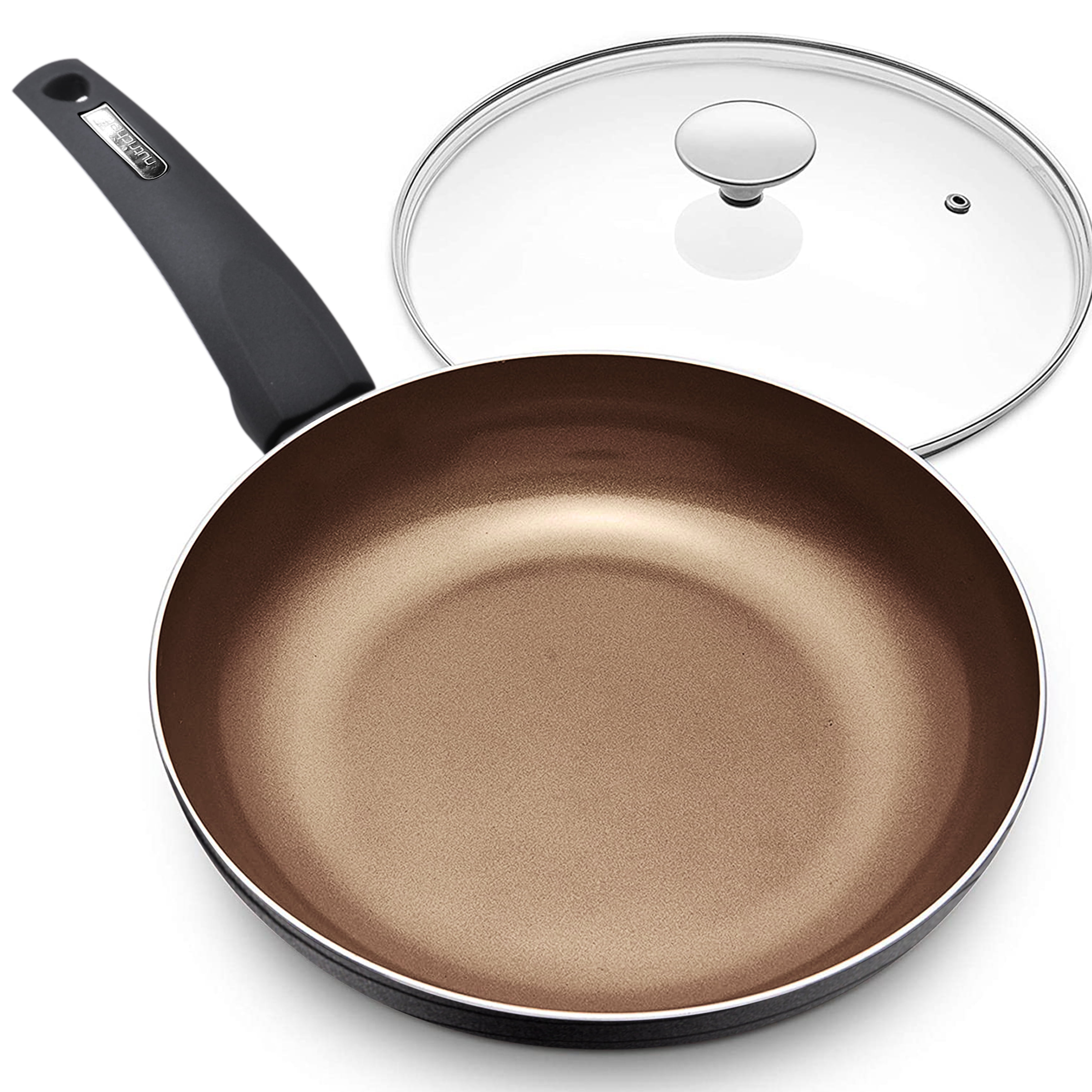 NutriChef 8 in. Ceramic Non-stick Small Frying Pan in Blue with Lid NCFRLD8  - The Home Depot