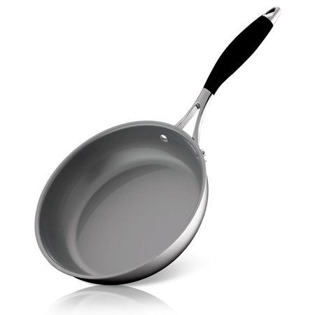 NutriChef 8'' Stain-Resistant Frying Pan Kitchen Cookware w/ Durable Ceramic Non-Stick Coating