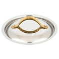 thumbnail image 1 of NutriChef 9.5” Generic Stainless-Steel Lid for Pots Kitchen Cookware Cover W/ Stylish Golden Handle, 1 of 1