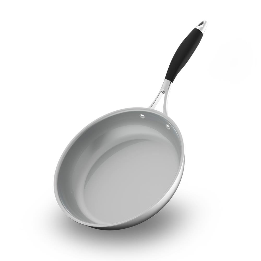 NutriChef 9.5'' Large Fry Pan PFOA/PFOS Free Stainless Steel Stain