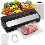 NutriChef PKVS25BK - Automatic Food Vacuum Sealer - Electric Air Sealing Preserver System with Reusable Vacuum Food Bags