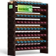 thumbnail image 1 of NutriChef Bamboo Stackable Wine Rack, 8-Tier 72 Bottle Capacity Wine Racks Free Standing Floor, No Tools Assembly, Modular Storage Display Shelf for Kitchen and Cellar 33.5" x 10" x 42", Black, 1 of 6