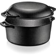 thumbnail image 1 of NutriChef Cast Iron Multi Cooker Pre-Seasoned Non-Stick Double Dutch Stovetop Casserole Cookware, 1 of 7