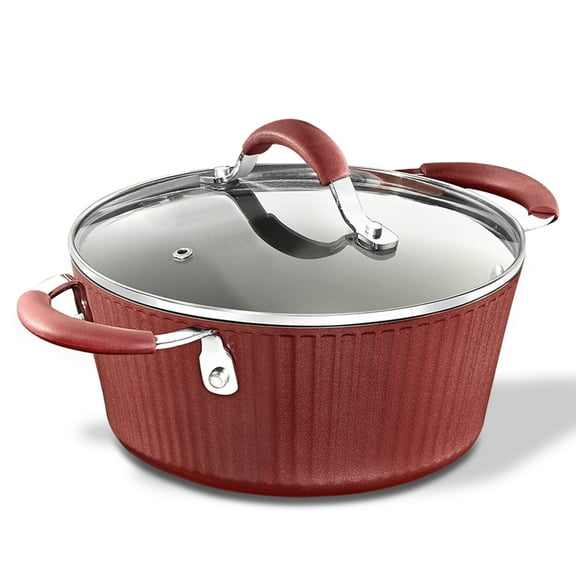 NutriChef Cooking Pot with Lid - Non-Stick High-Qualified Kitchen Cookware, 2.1 Quart