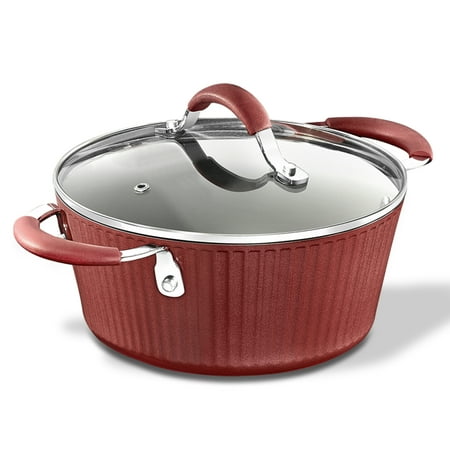 NutriChef Cooking Pot with Lid - Non-Stick High-Qualified Kitchen Cookware, 2.1 Quart