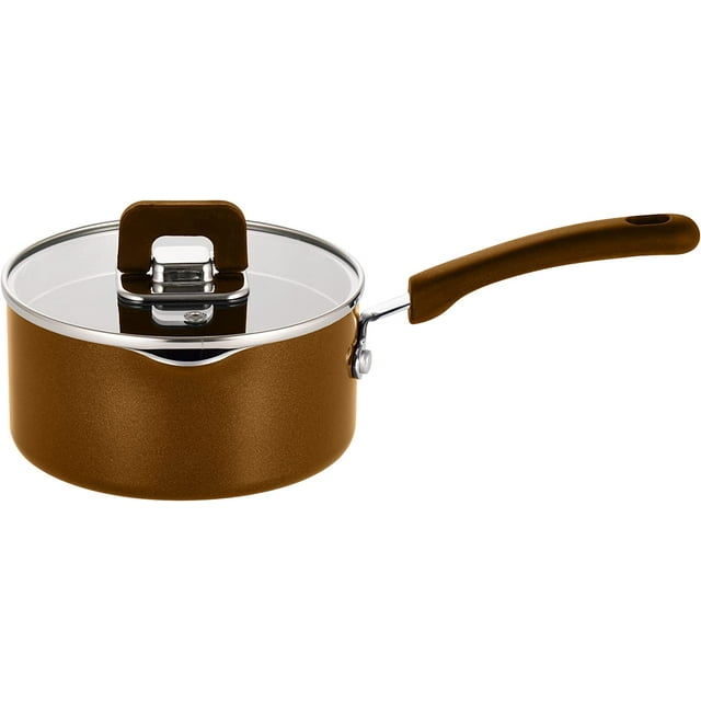 NutriChef Dana Trading 1.5Qt Saucepan W/ Lid - Non-Stick Stylish Kitchen Cookware W/ Foldable Knob