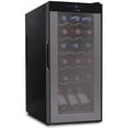 thumbnail image 1 of NutriChef Digital Electric 18 Bottle Thermoelectric Wine Chiller Cooler, Black, 1 of 6