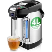 NutriChef Digital Water Boiler & Warmer - 4L/4.23 Qt Stainless Electric Hot Water Dispenser W/ LCD