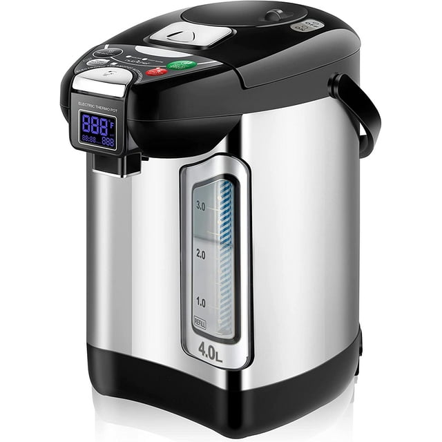 NutriChef Digital Water Boiler & Warmer 4L/4.23 Qt Stainless Electric