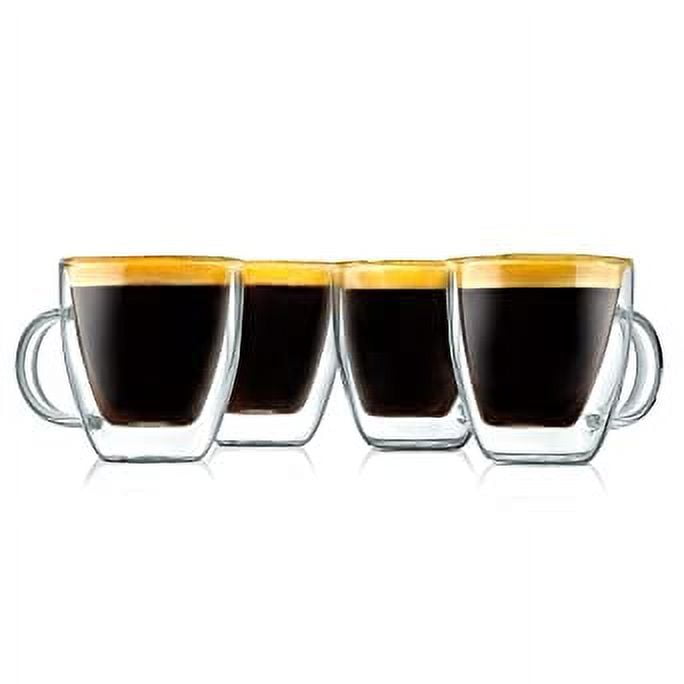 2 4pcs Double Walled Glass Coffee Mugs With Handle Insulated