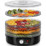 NutriChef Electric Countertop Food Dehydrator - Professional Multi-Tier Food Preserver - Black