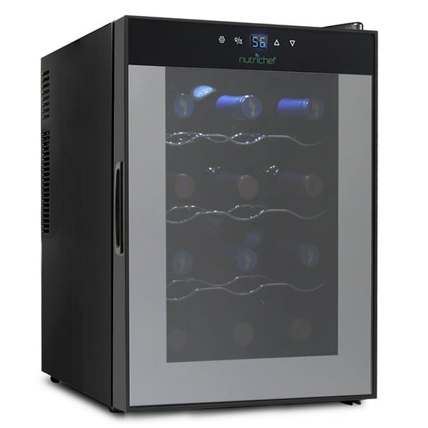 NutriChef Electric Wine Refrigerator with Touchscreen Control (12
