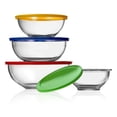 thumbnail image 1 of NutriChef Glass Mixing Bowl 4 Sets Stackable Superior Premium Meal-prep Container W/ Locking Lid, 1 of 7