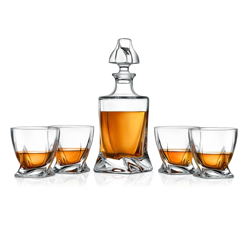 NutriChef Home Bar Whiskey Decanter, Whiskey Glass Decanter Aerator Set