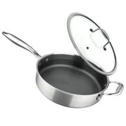 NutriChef Jumbo Cooker with Glass Lid - Triply Stainless Steel Cookware, DAKIN Etching Non-Stick Coating Inside and Outside