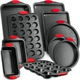 thumbnail image 1 of NutriChef Kitchen Deluxe Oven Non Stick Gray Carbon Steel 10 Piece Bakeware Set, 1 of 7