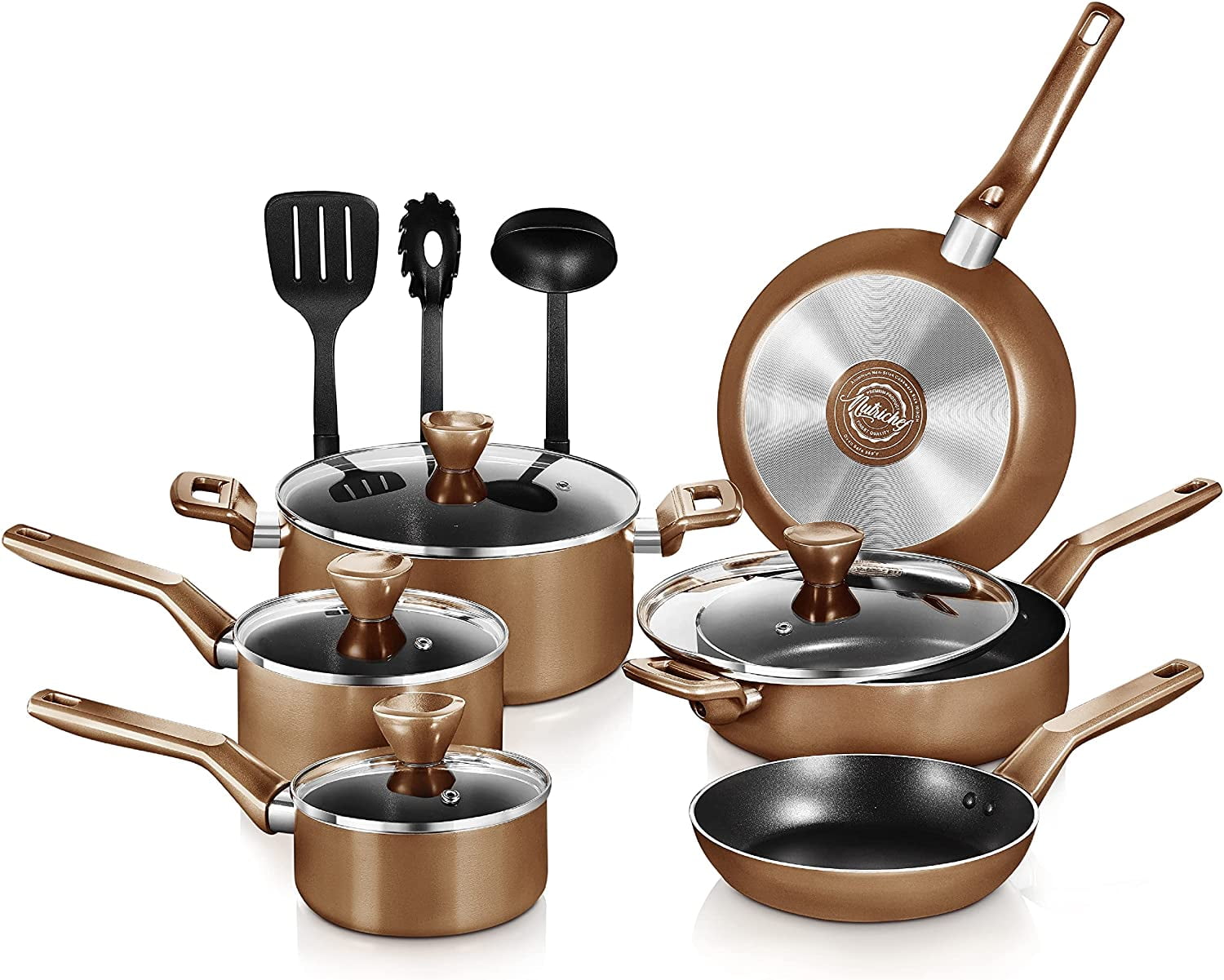 NutriChef Kitchenware Pots and Pans Luxury Kitchen Cookware Set, 3