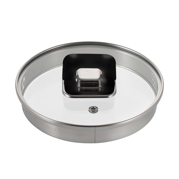 NutriChef Lid for 3.1 Quart Saucepan Pot - See-Through Tempered Glass Lids, Works with Model: (Black)