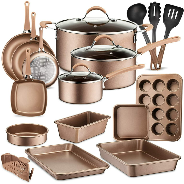 Classic Cuisine 82-CW1004 Cookware Set with 2 Layer Nonstick Ceramic Coating - 8 Piece