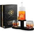 thumbnail image 1 of NutriChef NCGDS16 Home Bar Glass Whiskey Decanter Aerator Set with Whiskey Glasses, 3-Piece, Ship Design, 1 of 4