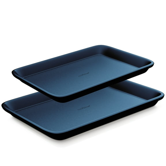 NutriChef Non-Stick Cookie Sheet Baking Pans - 2-Pc. Professional Quality Kitchen Cooking Non-Stick Bake Trays, Blue Diamond, One size (NC2TRBU.5)