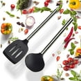 thumbnail image 1 of NutriChef Non-Stick Soup Ladle and Spatula Cookware Set, Stainless Steel PKSPT15, 1 of 7