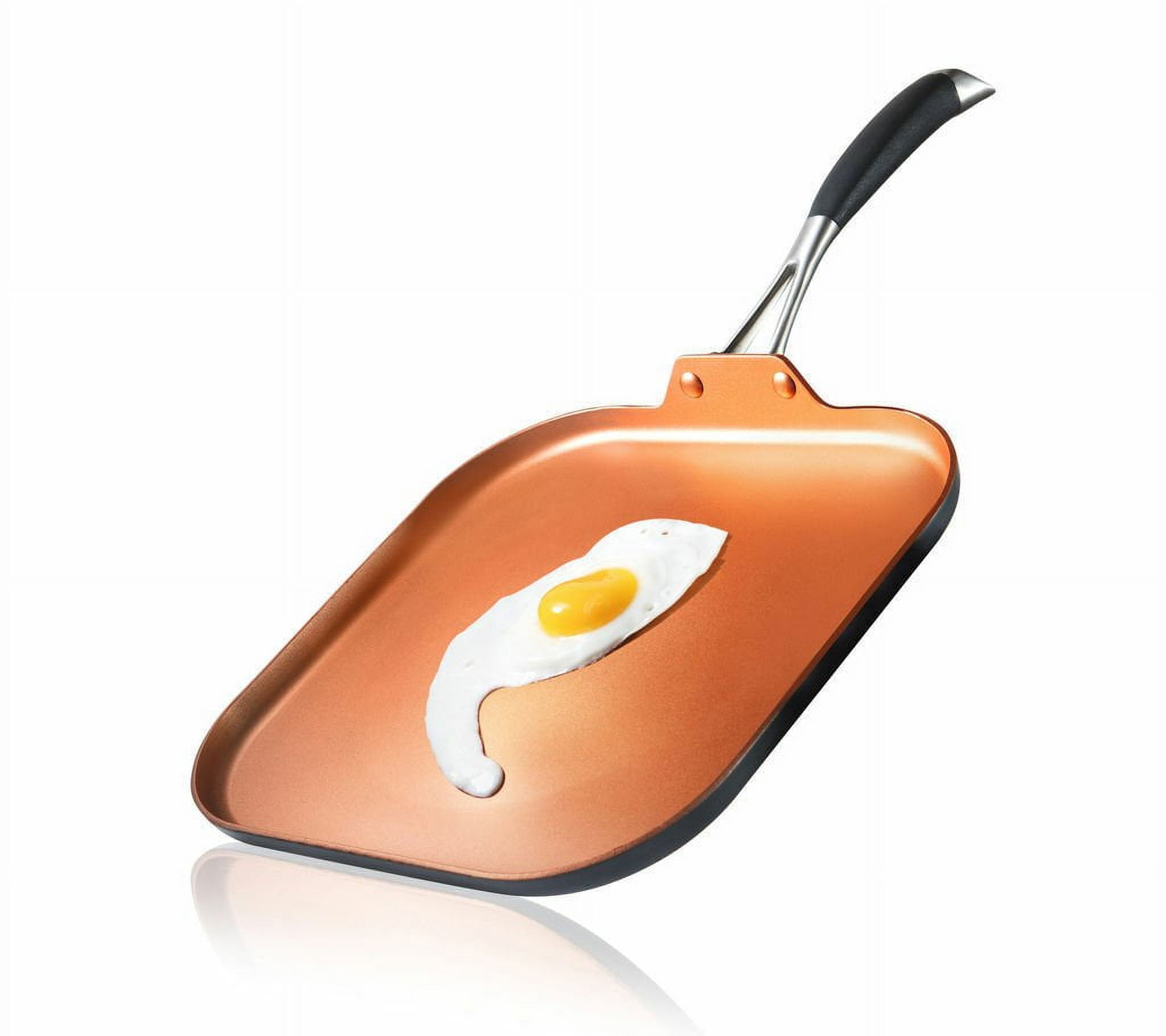 NutriChef Nonstick Kitchen Cookware Set, Copper Coating, 1 Griddle ...