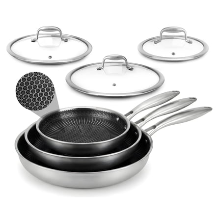 NutriChef Nonstick Tri Ply Copper Kitchen Cookware Pan Set, 6 Piece