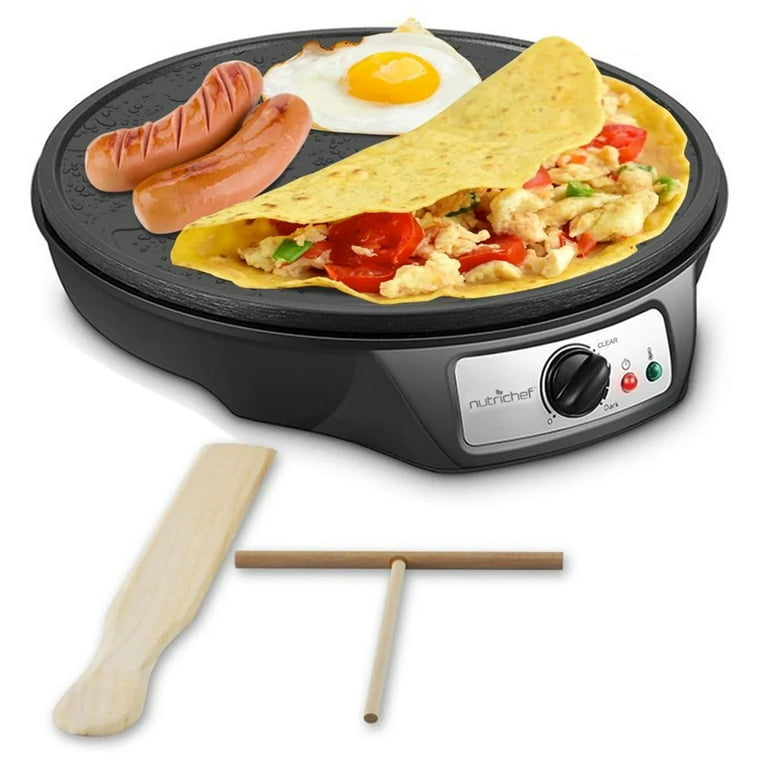 NutriChef 8 Inch Electric Nonstick Griddle Crepe Maker Hot Plate Cooktop,  Black - AliExpress