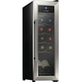 thumbnail image 1 of NutriChef PKCWC12 12 Bottle Cooler Refrigerator White and Red Countertop Chiller W/ Digital Control, 1 of 8