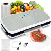 NutriChef PKVS18SL - Automatic Food Vacuum Sealer - Electric Air Sealing Preserver System Silver