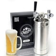 thumbnail image 1 of NutriChef Pressurized Growler Tap System - Stainless Steel Mini Keg Dispenser Portable Kegerator Kit - Co2 Pressure Regulator Keeps Carbonation for Craft Beer, Draft and Homebrew - PKBRTP100 (128oz), 1 of 10