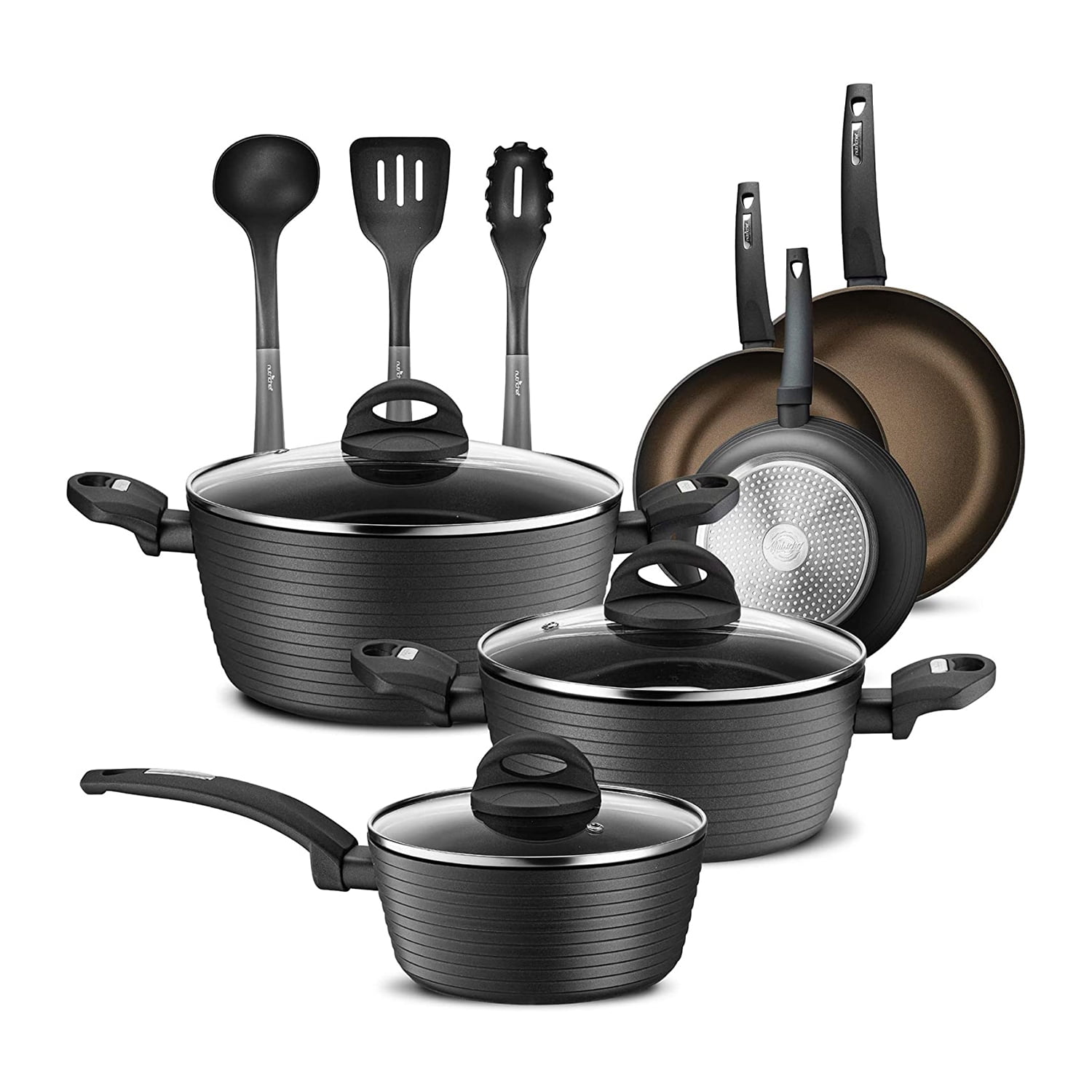 SODAY Pots and Pans Set, Nonstick Kitchen Cookware Sets, 12 Pcs
