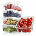 thumbnail image 1 of NutriChef Set of 5 Stackable Borosilicate Glass Food Storage Containers, 30 Oz, 1 of 7