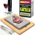 thumbnail image 1 of NutriChef Sizzle Hot Cooking Stone Grill with Bamboo Platter, Tabletop Granite Stone Grill with Non-Slip Handles, Adjustable Temperature Control, 550°F Max Heat - Perfect for Meats and Vegetables, 1 of 7