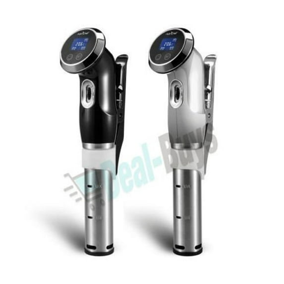 NutriChef Sous Vide Immersion Circulator Cooker Cooker-1000 Watt Stainless Steel Thermal Stick Chef Precision Cooking Machine with Digital Time/Temperature-Clips On Deep Container Black PK0001