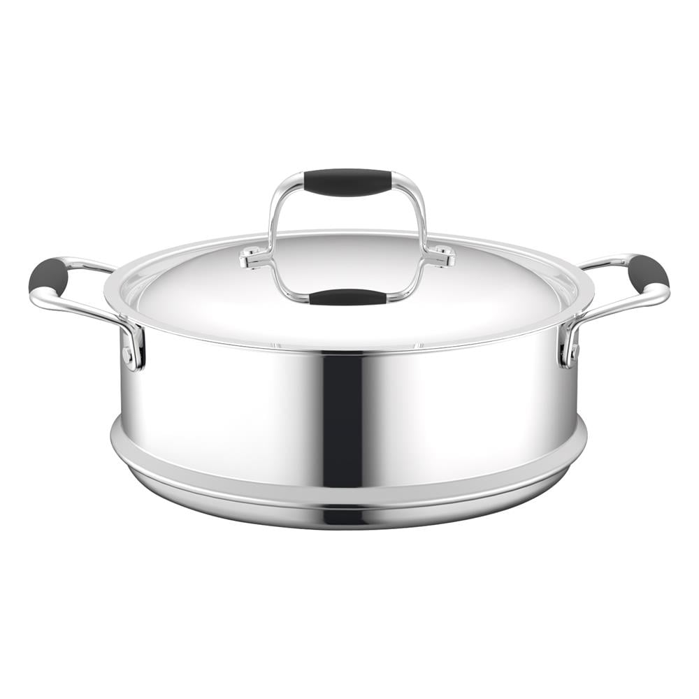 Polished Stainless Steel Steamer Insert with Lid, 1.5 Quarts