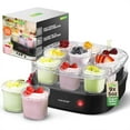 thumbnail image 1 of NutriChef Temperature Control 9 Cups Greek Yogurt Maker, 45 Ounces, Black, 1 of 7