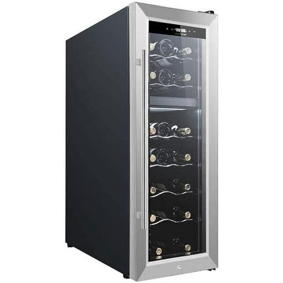 NutriChef Wine Refrigerator Cellar, 18 Storage & 58.2 Liters Internal Capacity, Single Zone Chiller