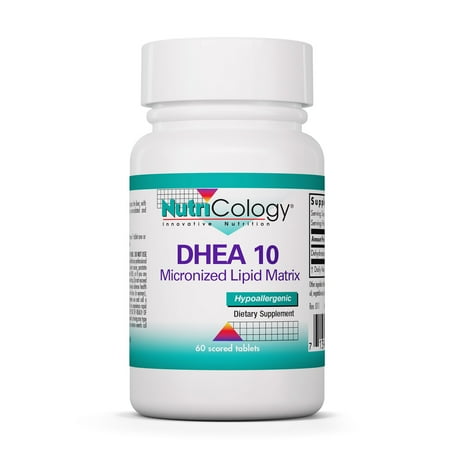 NutriCology DHEA 10 mg - Micronized, Hormone Support, Stress, Brain - 60 Scored Tablets