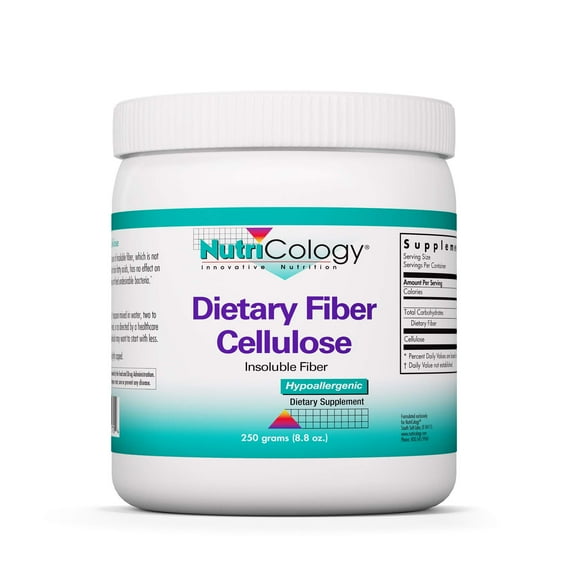 Dietary Fiber Cellulose Powder by Nutricology - 250 grams