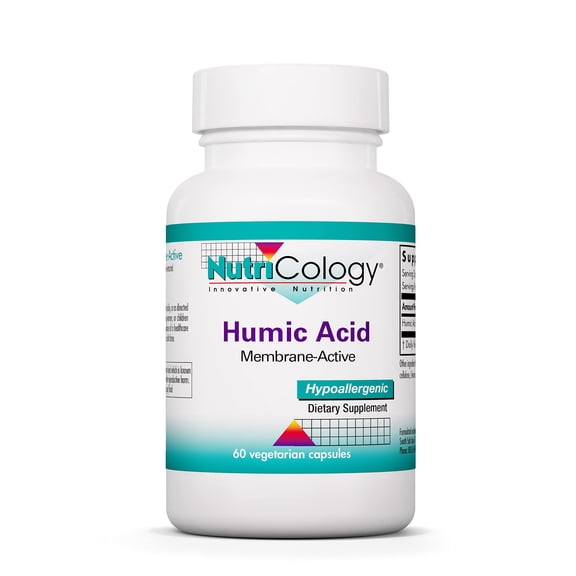 Nutricology Humic Acid Supplement - Immune System Support, Humic Acid for Humans, 750mg Humic Minerals, Membrane-Active, Vegetarian Capsule - 60 Count